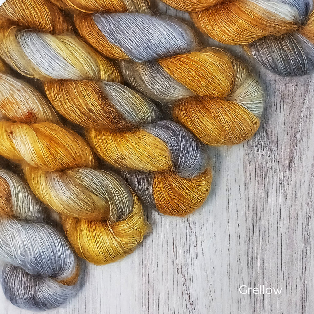 La Bien Aimée Mohair Silk yarn colorway Grellow