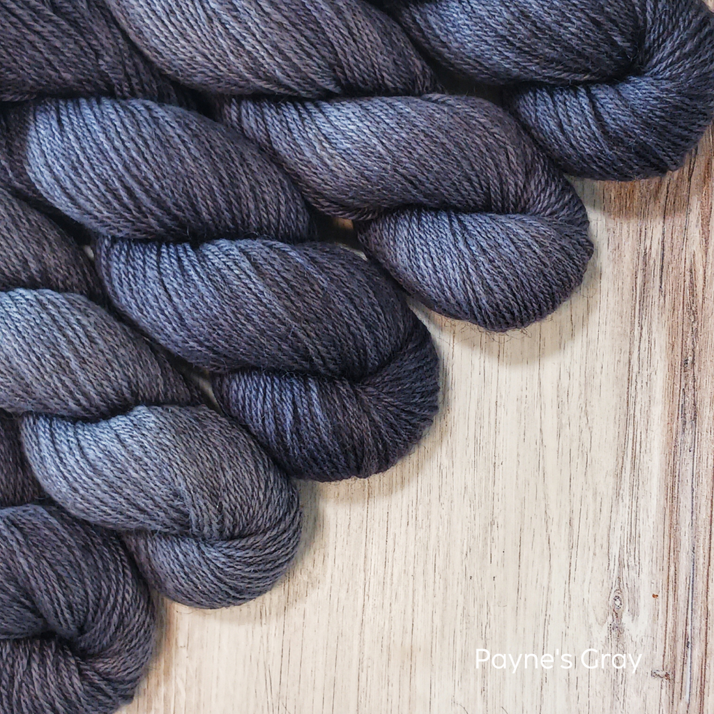 La Bien Aimée Corrie Worsted yarn colorway Payne's Gray